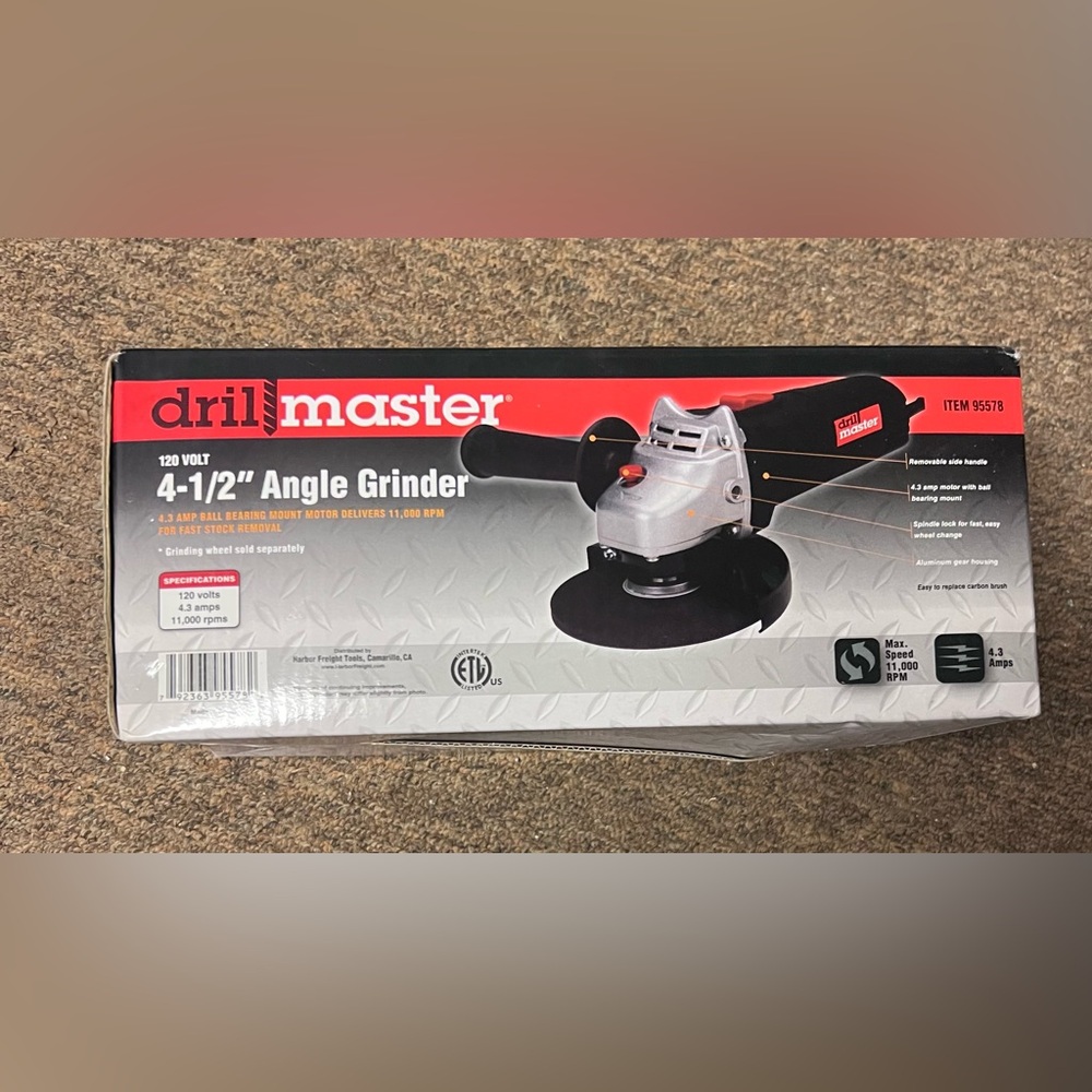 Drill Master 4-1/2" Angle Grinder - Silver & Black #Z-20